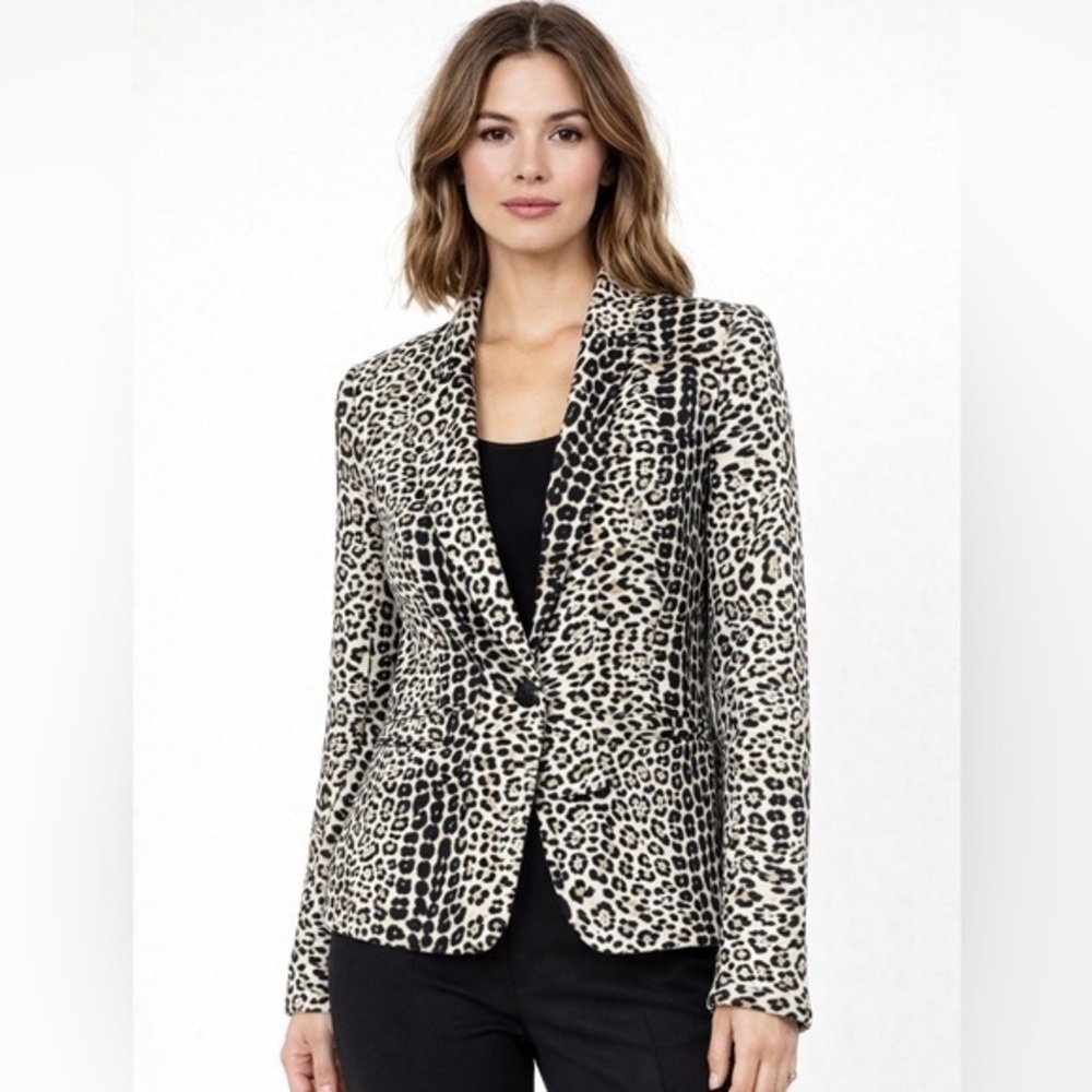 Zara Basic Leopard Print Blazer